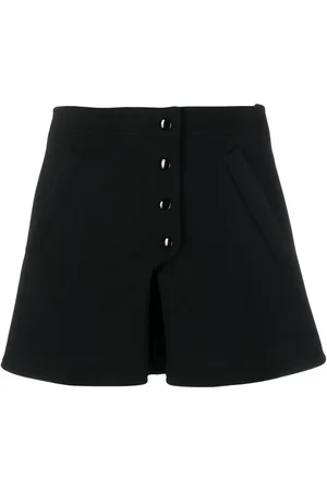 Courrèges Falda corta acampanada con botones