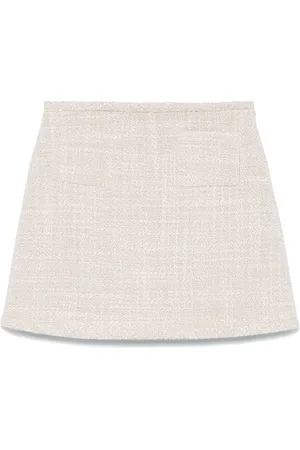 THEORY Falda midi de tweed con diseño acampanado