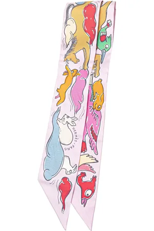 Hermès Mascada Mille Et Un Lapins Silk Twilly Scarf 2000-2024