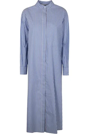 Max Mara Vestido camisero con rayas estampadas