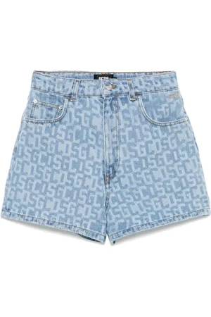 GCDS Shorts con monograma en mezclilla