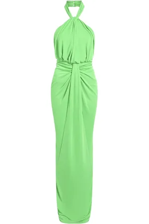 Cinq A Sept Vestido con cuello halter y detalle retorcido