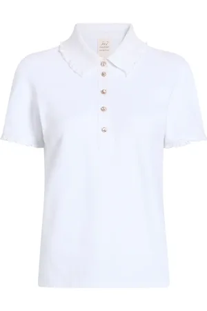 Cinq A Sept Playera tipo polo con volantes en el cuello