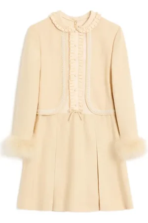 VALENTINO GARAVANI Vestido corto con ribete de plumas