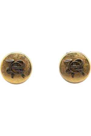 Hermès Aretes 20th Century Gold Plated Sellier Round Clip on Earrings