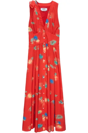 Msgm Vestido largo estampado