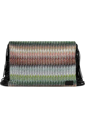 Missoni Bolsa de mano de canalé con flecos