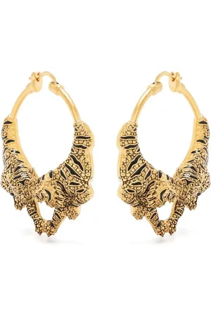 Roberto Cavalli Arracadas con detalle de tigre