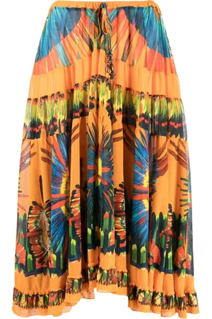Jean Paul Gaultier Falda acampanada con estampado 2000