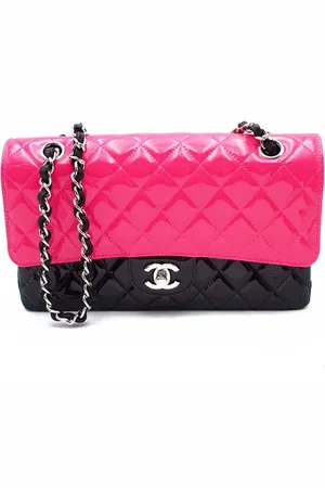 CHANEL Bolsa de hombro Medium Classic Bicolor Patent Double Flap 2019