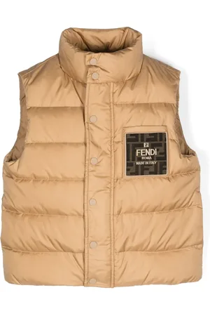 Fendi Chaleco capitonado con aplique del logo
