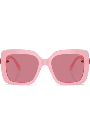 Swarovski Lentes de sol con armazón rectangular y detalles de cristal