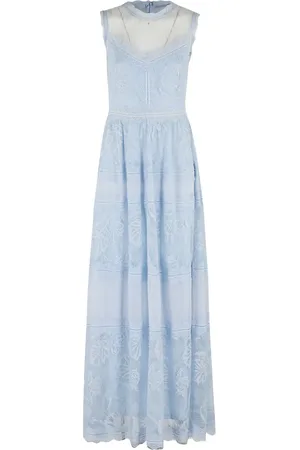 Ermanno Firenze Vestido largo con detalles de encaje