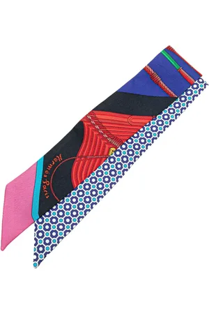 Hermès 1990-2024 Clic Clac Modern Cannage Silk Twilly Scarf scarves