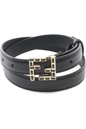 Fendi Cinturón de piel con logo FF 2020