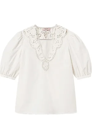 Twin-Set Blusa con bordado inglés