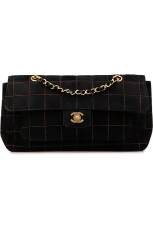 CHANEL Bolsa de hombro Choco Bar Suede Stitched Chain Flap 2002-2003