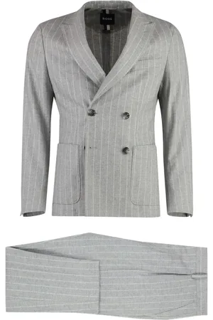 HUGO BOSS Blazer con rayas diplomáticas estampadas y doble botonadura