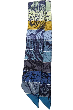 Hermès 20th Century Jungle Love Rainbow Silk Twilly Scarf scarves