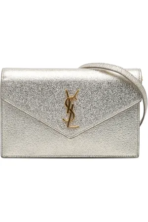 Saint Laurent Bolsa crossbody Metallic Textured Calfskin Envelope Wallet On Chain 2015