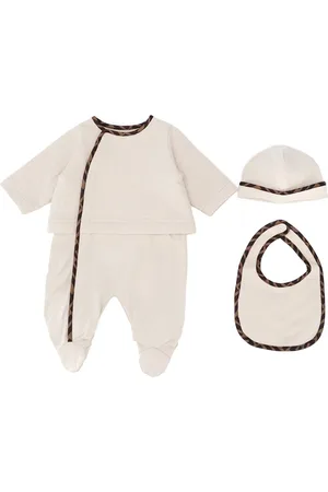Fendi Set de mameluco capitonado con logo FF