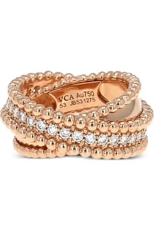 Van cleef Anillo Perlée en oro rosa de 18kt con diamantes