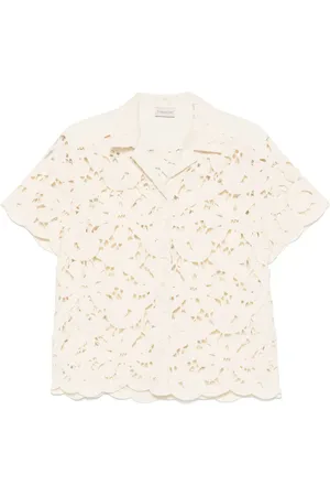 Moncler Camisa de macramé con estampado floral