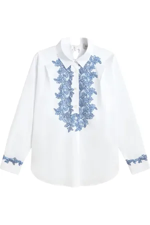 Ermanno Firenze Camisa con aplique de encaje