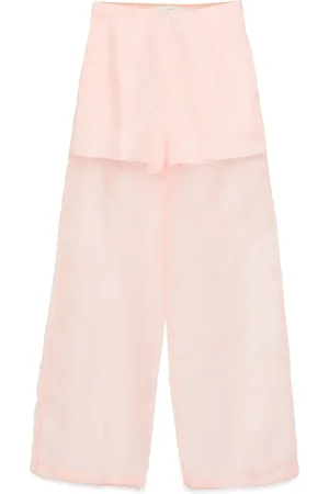FORTE FORTE Pantalones palazzo transparentes
