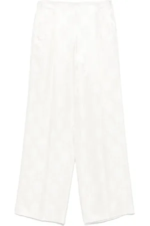 Fendi Pantalones acampanados con motivo floral en jacquard