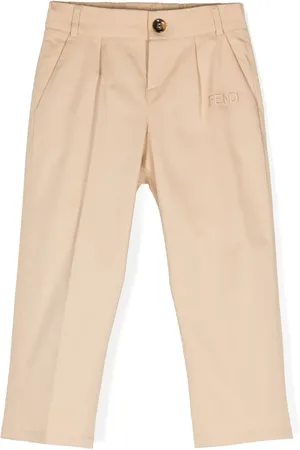 Fendi Pantalones con logo bordado y pinzas