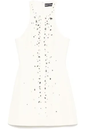 DAVID KOMA Vestido corto con detalles de cristal