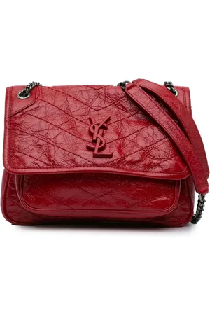 Saint Laurent Bolsa de hombro Baby Crinkled Calfskin Monogram Niki Bag 2018
