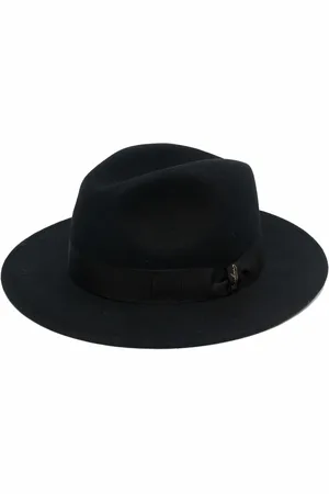 Borsalino Sombrero fedora con ribete de cita y logo