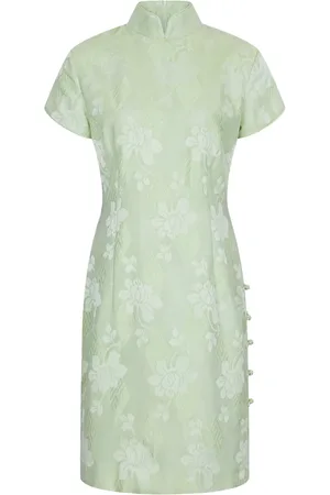 SHANGHAI TANG Vestido corto en jacquard floral