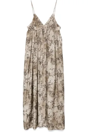 UMA WANG Vestido largo con estampado floral