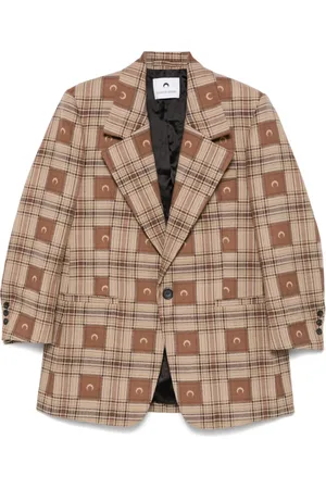 Marine Serre Blazer Moon con cuadros en jacquard