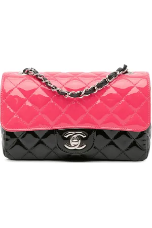 CHANEL Bolsa crossbody Mini Rectangular Bicolor Patent Leather Flap Bag 2019
