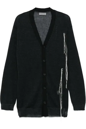 YOHJI YAMAMOTO Cárdigan de cachemira con solapa en contraste
