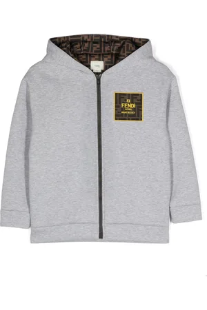 Fendi Chamarra con capucha y aplique del logo