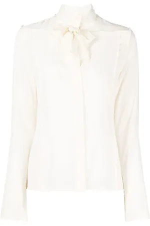 Victoria Beckham Blusa de seda con moño en el cuello