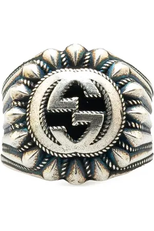 Gucci Anillo en plata de ley con motivo Interlocking G grabado 2000-2024