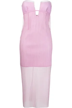 KRIZIA Vestido strapless con diseño de aberturas