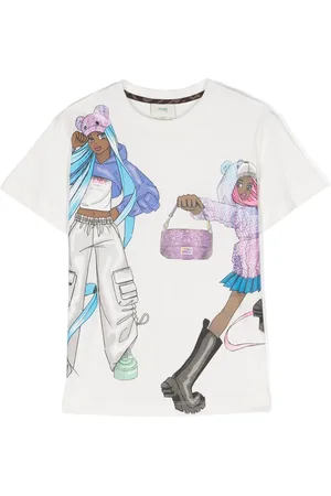 Fendi Playera con estampado manga