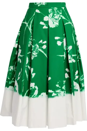 Erdem Falda midi con diseño plisado y estampado floral