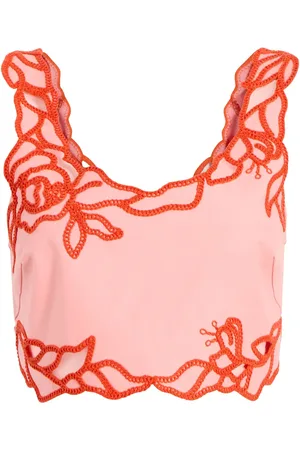 Cinq A Sept Top corto con bordado floral