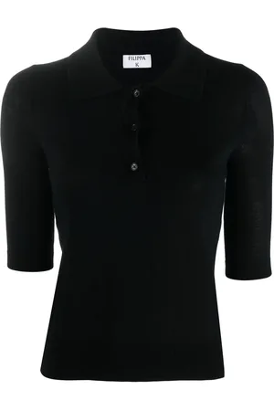 Filippa K Playera tipo polo tejida con medias mangas