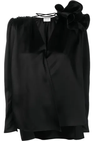 MAGDA BUTRYM Blusa de seda con aplique floral