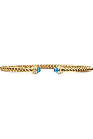 David Yurman Pulsera Cablespira en oro amarillo de 18kt con diamantes y topacio