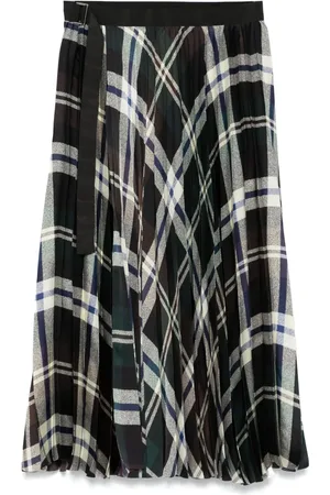 SACAI Falda midi a cuadros